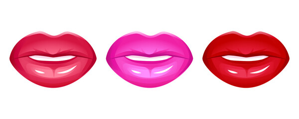 Realistic cartoon lips isolated