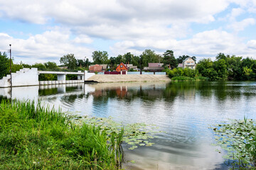 Fototapeta premium Small river dam