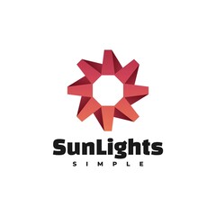 Obraz premium Vector Logo Illustration Sun Lights Gradient Colorful Style.