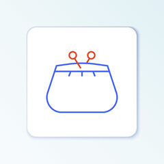 Line Wallet icon isolated on white background. Purse icon. Cash savings symbol. Colorful outline concept. Vector