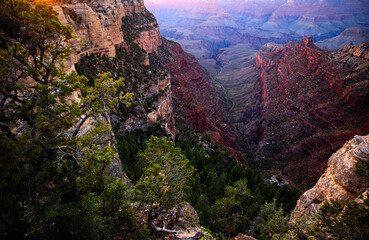 USA travels. Grand Canyon National Park. Panorama Arizona USA from the South Rim. Amazing panoramic picture.