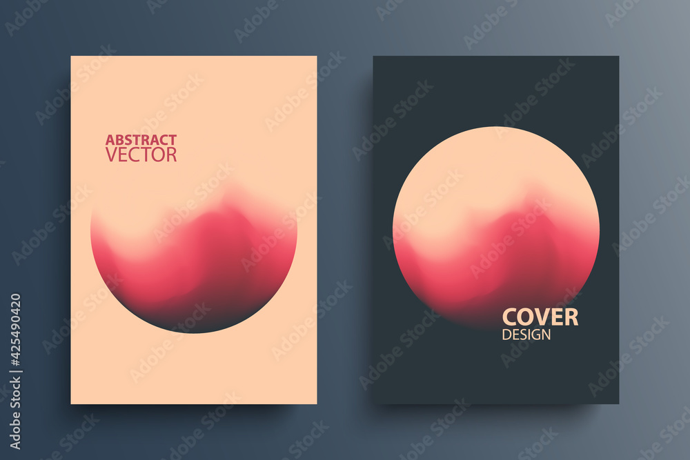 Poster Brochure cover template layouts with gradient orbs round shapes. Futuristic abstract backgrounds with color gradient for your design. Vector illustration.