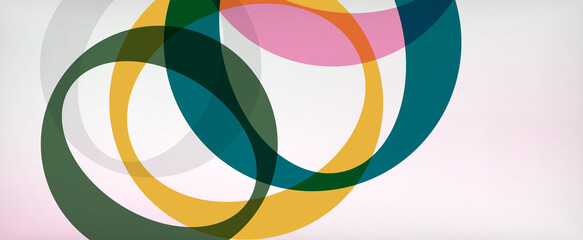 Obraz premium Ring geometric shapes, o letter repetition wallpaper. Abstract background for business or technology presentations, internet posters or web brochure covers