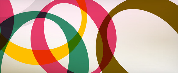 Obraz premium Ring geometric shapes, o letter repetition wallpaper. Abstract background for business or technology presentations, internet posters or web brochure covers