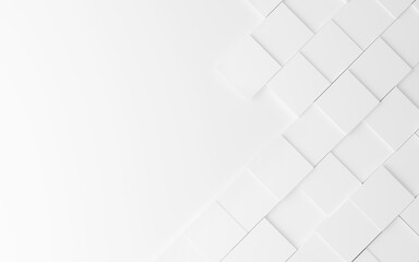 Geometric abstract white background from squares, 3d rendering. - Powered by Adobe