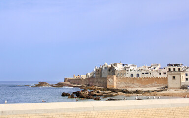 Classic view of medina Essaouira from the wall of the fort, Morocco