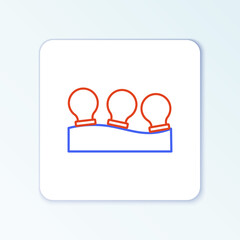 Line Vacuum cans icon isolated on white background. Massage jars for face and body. Medical anticellulite cups. Colorful outline concept. Vector