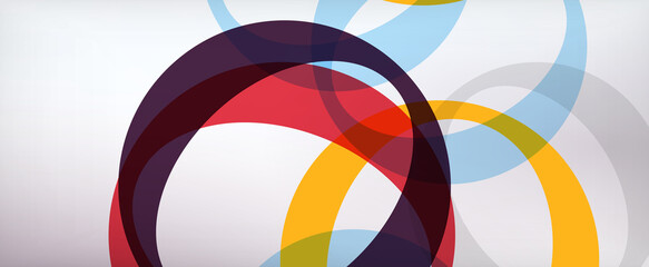 Obraz premium Ring geometric shapes, o letter repetition wallpaper. Abstract background for business or technology presentations, internet posters or web brochure covers