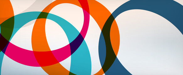 Obraz premium Ring geometric shapes, o letter repetition wallpaper. Abstract background for business or technology presentations, internet posters or web brochure covers