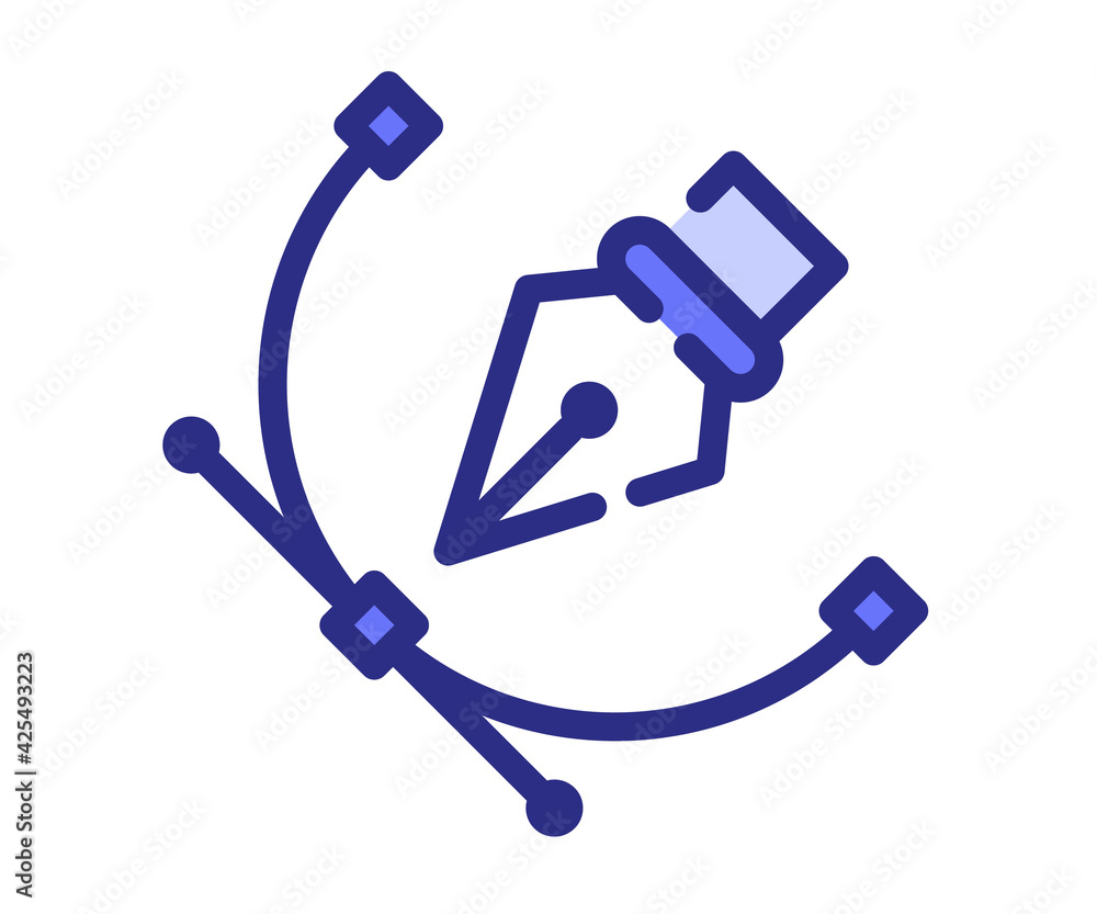 Aufkleber anchor point vector single isolated icon with dash or dashed purple line style