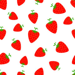 Strawberries seamless pattern.Vector illustration.