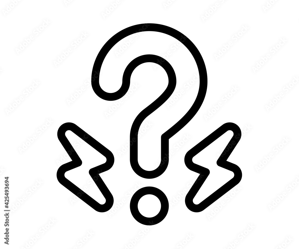 Poster brainstorm question rethink single isolated icon with outline style