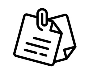 paper clip note single isolated icon with outline style