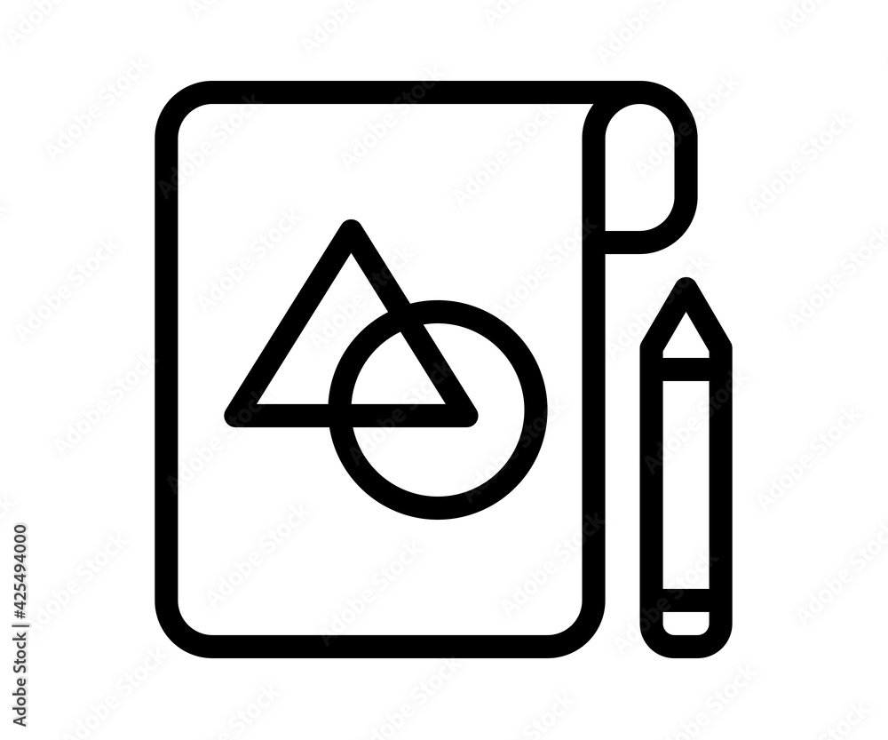 Poster concept blueprint sketching single isolated icon with outline style
