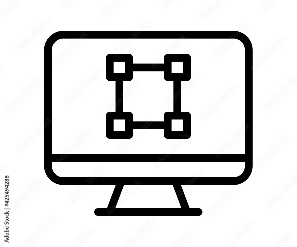 Aufkleber computer graphic tool single isolated icon with outline style