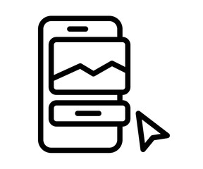 mobile design app single isolated icon with outline style