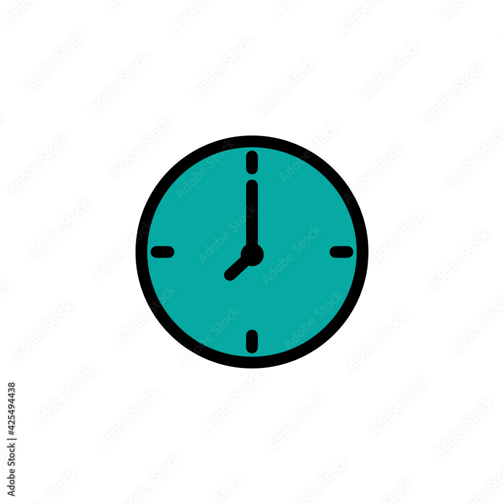 Poster clock lineal color icon. time symbol. the icon can be used for application, web icon, infographic. e