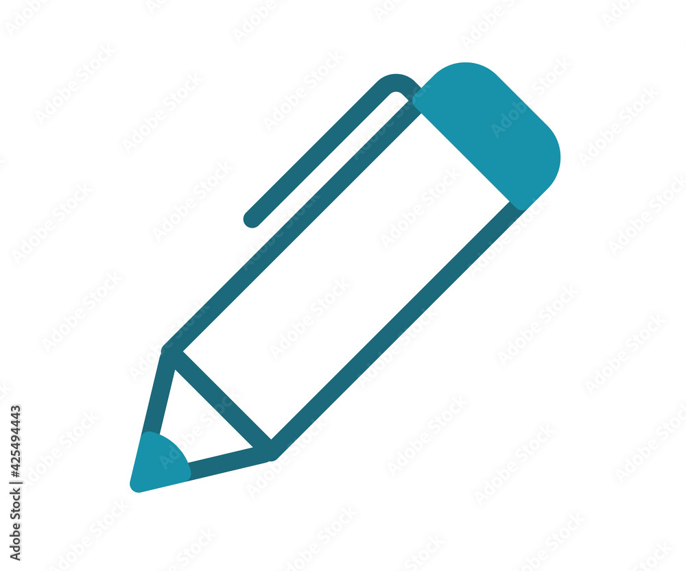 Poster pencil pen write single isolated icon with solid line style