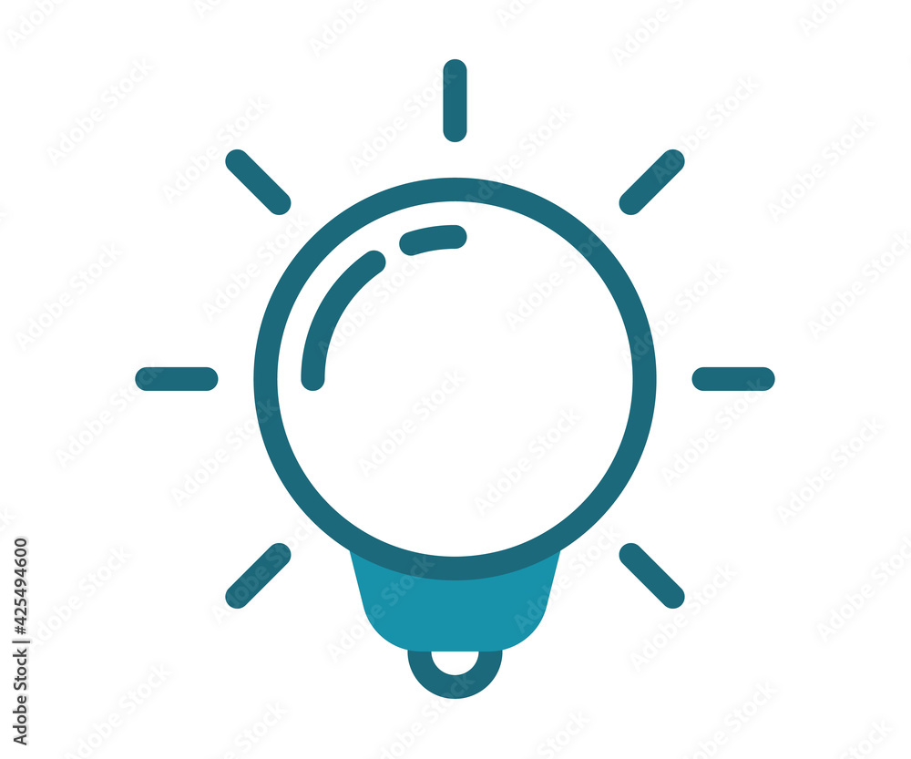 Poster creativity idea light bulb single isolated icon with solid line style