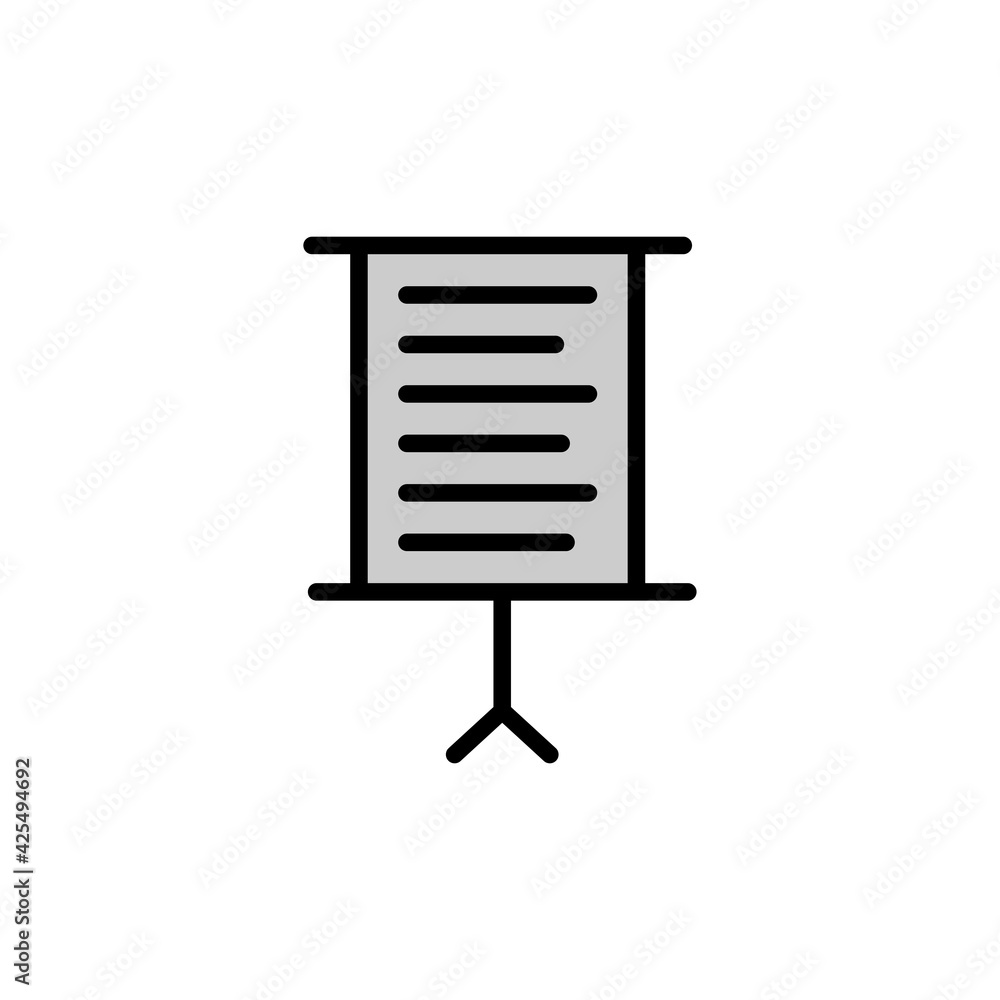 Poster Presentation lineal color icon. the icon can be used for application, web icon, infographic. Editable stroke. Design template vector