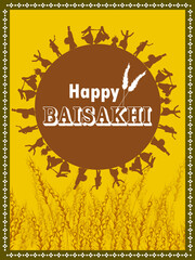vector illustration of celebration of Punjabi festival Vaisakhi background - 425494622