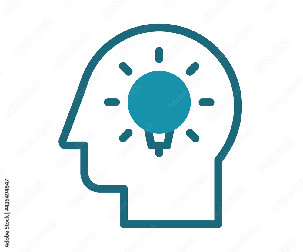 Poster imagination idea brilliant single isolated icon with solid line style