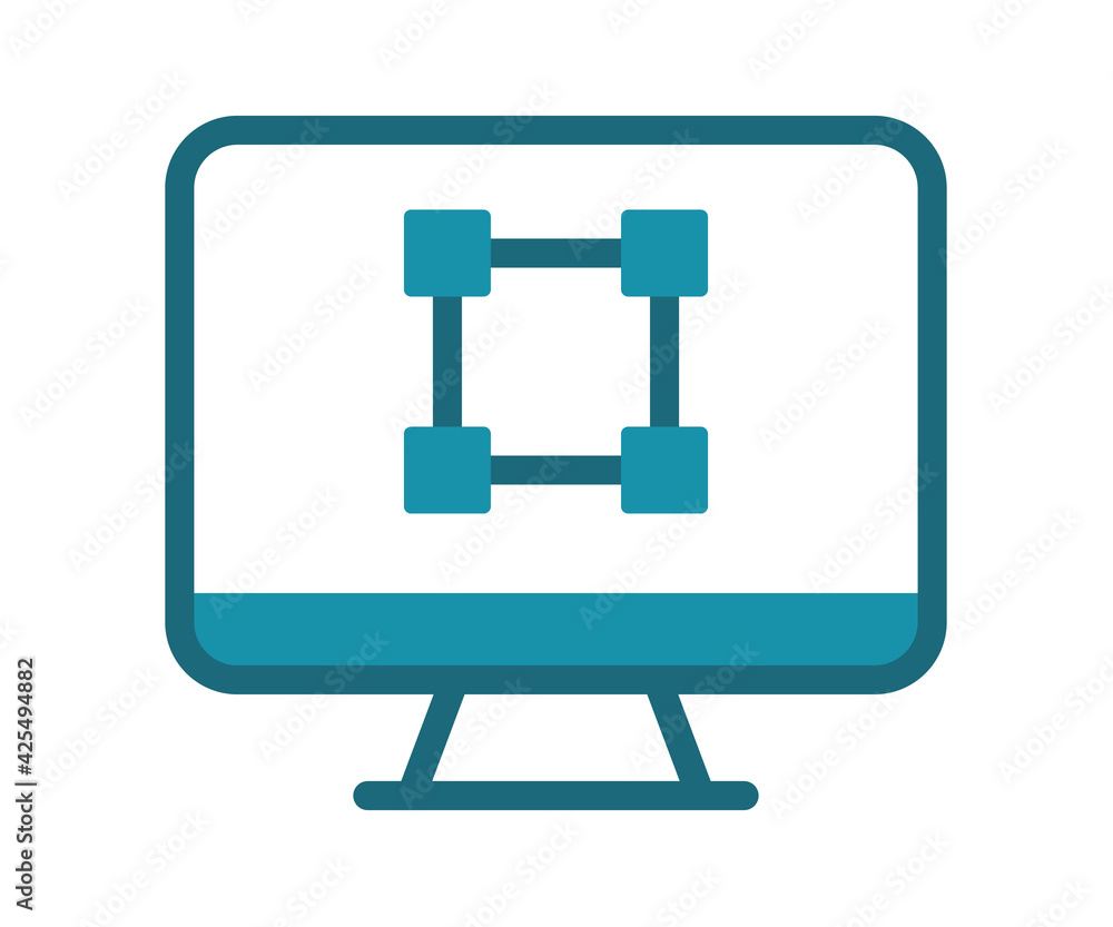 Aufkleber computer graphic tool single isolated icon with solid line style