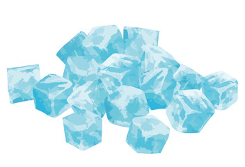 Obraz premium 製氷 積み重なる氷 装飾イラスト