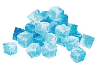 製氷　積み重なる氷　装飾イラスト