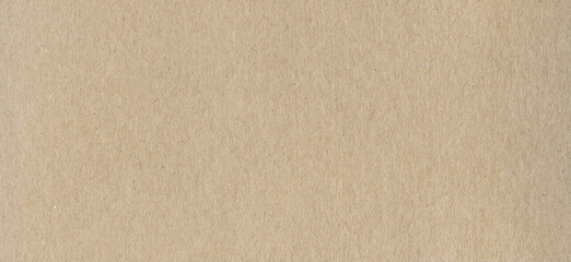 Clean beige cardboard paper background texture. Horizontal banner