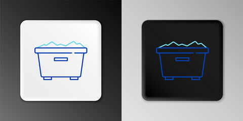 Line Trash can icon isolated on grey background. Garbage bin sign. Recycle basket icon. Office trash icon. Colorful outline concept. Vector