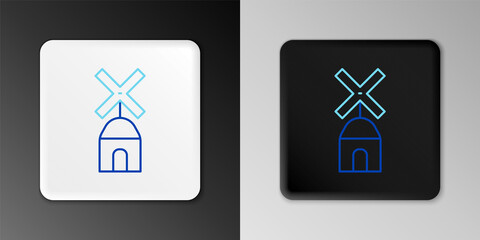 Line Windmill icon isolated on grey background. Colorful outline concept. Vector