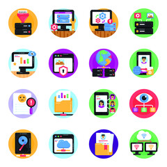 
Pack of Data Storage Flat Icons 

