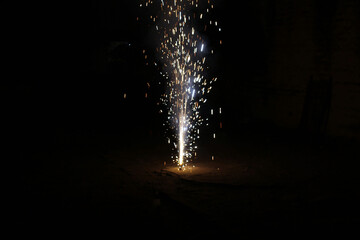 a crakers giving light on diwali 