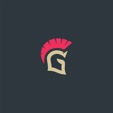 Gladiator helmet logo letter G