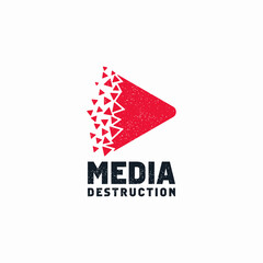 media destruction play logo abstract 