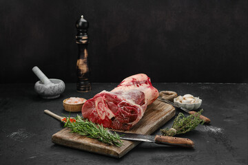 Raw beef whole shank