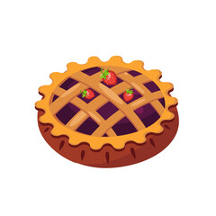 Pie icon on white background, flat design. Vector illustration