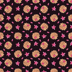 Fototapeta na wymiar Watercolor seamless pattern with different sweets. Hand-drawn and isolated on a white background.