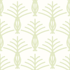Seamless pattern in art Deco style. Decorative illustration of a palm tree, vintage ornament in vector. Wallpaper or elegant fabric
