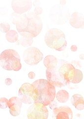 赤い円が重なる水彩風イラスト