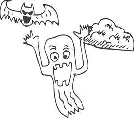 Happy Halloween icon theme and halloween background sign