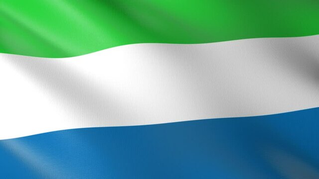 Flag of The Sierra Leone. Flag's footages are rendered in real 3D software. Perfect for TV, Movies, social, HUD, presentations, webs etc.
