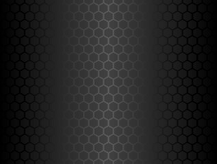 Vector black hex pattern on dark background. Wallpaper seamless texture. Premium silk hexagonal cloth design. Web page fill