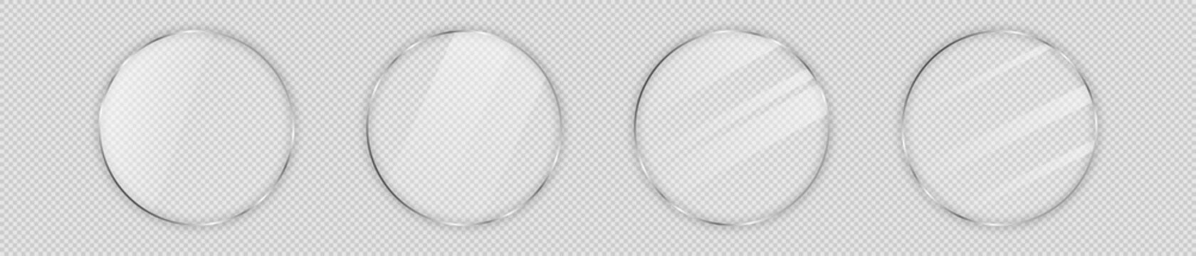 Glass plate in circle frame