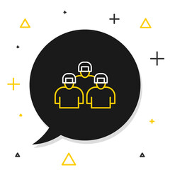 Line Team of baseball players icon isolated on white background. Colorful outline concept. Vector