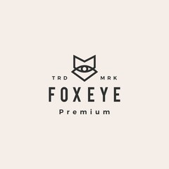 fox eye vision hipster vintage logo vector icon illustration