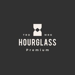 hourglass hipster vintage logo vector icon illustration