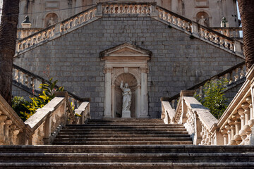 Bay of Kotor, Montenegro - The church of the Nativity of the Blessed Virgin Mary (Our Lady's Temple) in coastal town of Prčanj