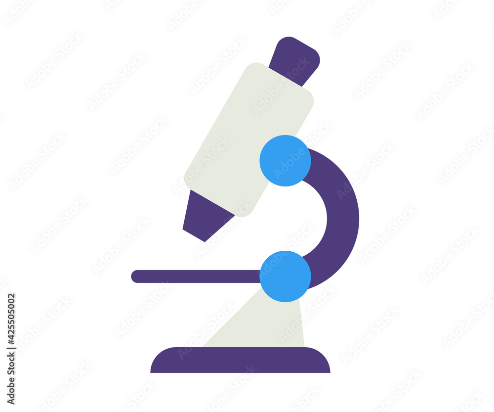 Aufkleber research microscope experiment single isolated icon with flat style